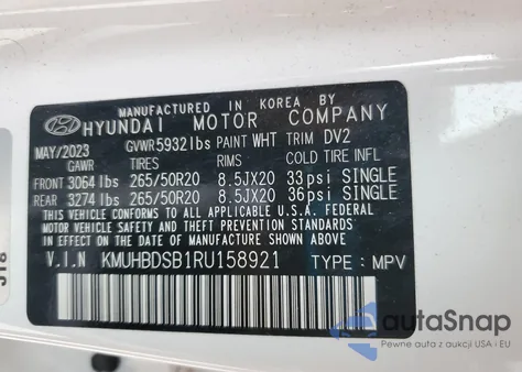 2024 Genesis Gv80 Base из США, поврежденный, VIN KMUHBDSB1RU158921